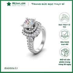 Nhẫn bạc 925 cao cấp đính đá CZ5A đá chủ tròn 7.0ly_ RA000631 _Rowler
