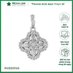 Mặt dây chuyền Lilac bạc Thụy Sĩ  đính full đá Moissanite  - ROWLER -PH000945