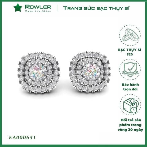 Bông tai bạc 925 cao cấp đính full đá CZ5A_EA000631_Rowler