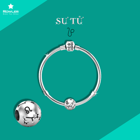 Combo lắc charm cung Sư Tử bạc Thụy Sỹ ROWLER CH000748