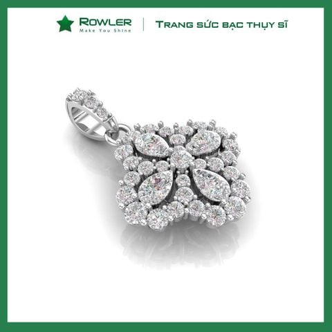 Mặt dây chuyền Lilac bạc Thụy Sĩ  đính full đá Moissanite  - ROWLER -PH000945