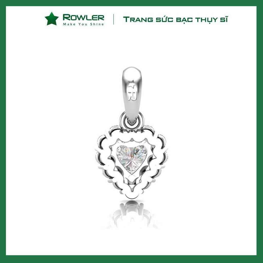 Mặt dây chuyền  bạc Thụy Sĩ đính full đá Moissanite tim 5.0ly _PH000946_ROWLER