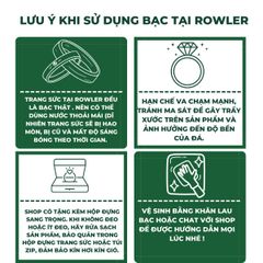 Bông tai trái tim bạc 925  đính đá Cubic Zirconia 5A tim 5.0ly ROWLER EA000946