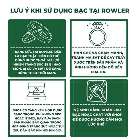 Bông tai bạc 925 đính đá Cubic Zirconia 5A vuông cushion cut 6.5ly ROWLER EA000929
