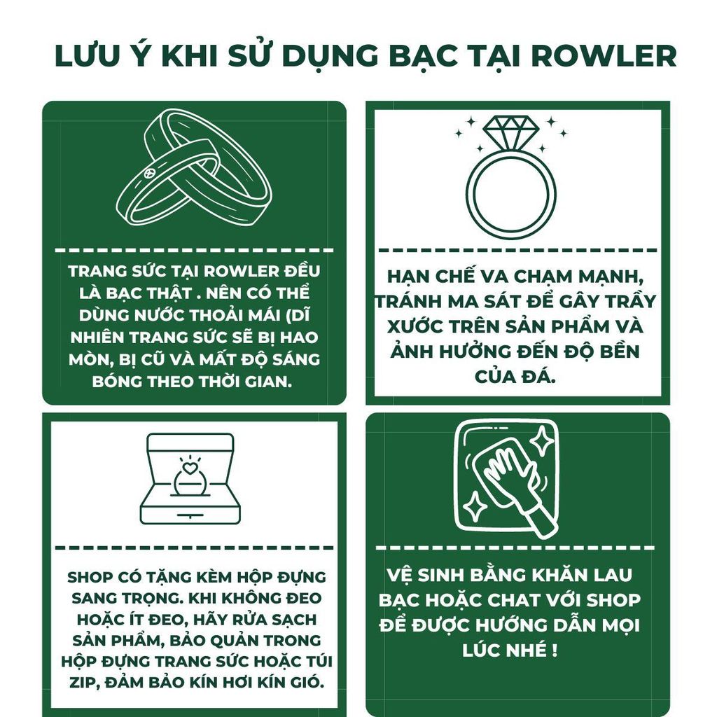 Bông tai bạc nữ Thụy Sĩ 3 chấu đế hoa đá Moissanite 5.0 ly ROWLER EH000958