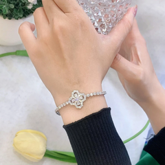 Lắc tay BST hoa Lilac bạc 925 cao cấp full đá CZ5A ROWLER BA000945