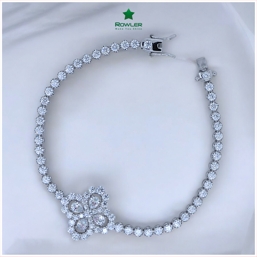 Lắc tay BST hoa Lilac bạc 925 cao cấp full đá CZ5A ROWLER BA000945