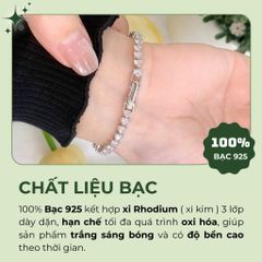 Lắc tay bạc 925 cao cấp đính full đá Cubic Zirconia tim 3ly ROWLER BA000955