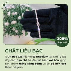 Lắc tay Tennis Bạc 925 đính full đá Cubic Zirconia 3ly ROWLER BA000956