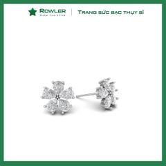 Bông tai bạc nữ 925 hình hoa cúc đính đá Cubic Zirconia ROWLER EA000584