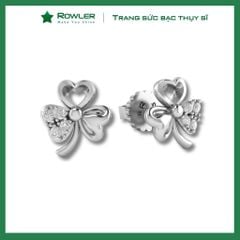 Bông tai bạc cỏ 3 lá đính đá Moissanite ROWLER EH000679