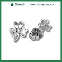 Bông tai bạc cỏ 3 lá đính đá Moissanite ROWLER EH000679