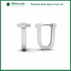 Bông tai bạc họa tiết hình ổ khóa đính đá Moissanite ROWLER EH000877