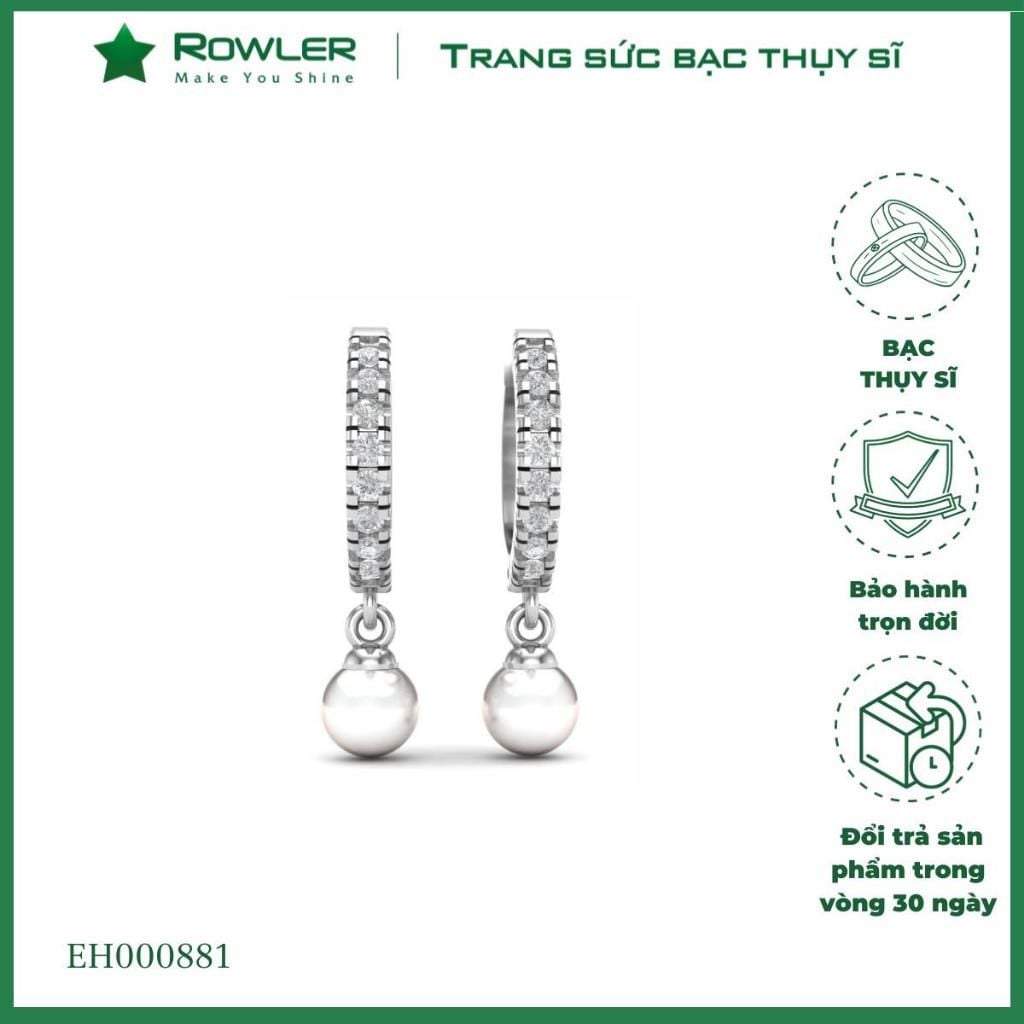 Bông tai bạc đính Moissanite & Ngọc trai ROWLER EH000881