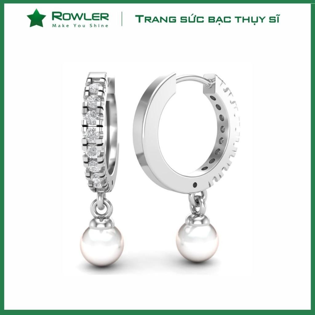 Bông tai bạc đính Moissanite & Ngọc trai ROWLER EH000881