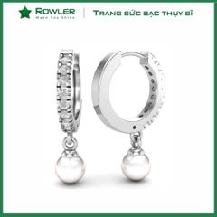 Bông tai bạc đính Moissanite & Ngọc trai ROWLER EH000881