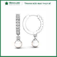 Bông tai bạc đính Moissanite & Ngọc trai ROWLER EH000881