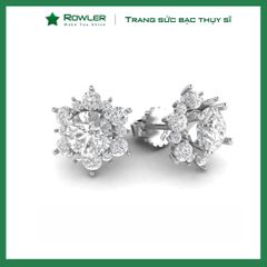 Bông tai nữ bạc Thụy Sĩ Royal đính đá Moissanite ROWLER EH000932