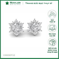 Bông tai nữ bạc Thụy Sĩ Royal đính đá Moissanite ROWLER EH000932