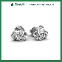 Bông tai bạc nữ đai xoắn Thụy Sĩ đính đá Moissanite ROWLER EH000904