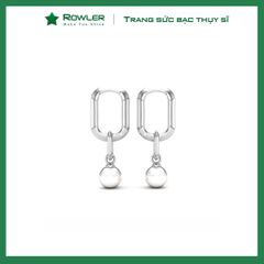 Bông tai nữ bạc Thụy Sĩ đính Ngọc trai 6.0ly ROWLER EH000914