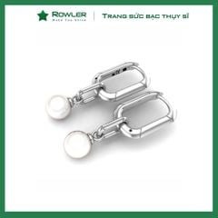 Bông tai nữ bạc Thụy Sĩ đính Ngọc trai 6.0ly ROWLER EH000914