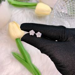 Bông tai nữ bạc 925 hoa mai đính đá Cubic Zirconia 5A ROWLER EA000337