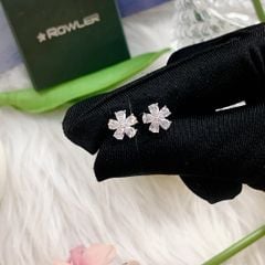 Bông tai bạc nữ 925 hình hoa cúc đính đá Cubic Zirconia ROWLER EA000584