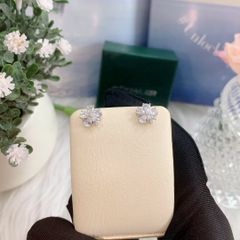 Bông tai bạc nữ 925 hình hoa cúc đính đá Cubic Zirconia ROWLER EA000584