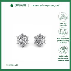 Bông tai hoa kết tầng bạc 925 đính đá Cubic Zirconia 5A 6.0ly ROWLER EA000616