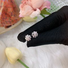 Bông tai nữ bạc 925 cỏ 4 lá may mắn đính đá Cubic Zirconia 5A ROWLER EA000620TR