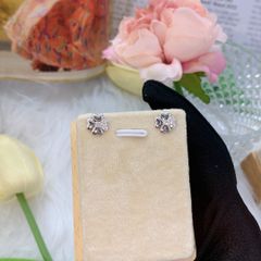 Bông tai nữ bạc 925 cỏ 4 lá may mắn đính đá Cubic Zirconia 5A ROWLER EA000620TR