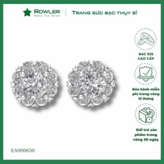 Bông tai bạc 925 bông hoa đính đá Cubic Zirconia 5A ROWLER EA000630
