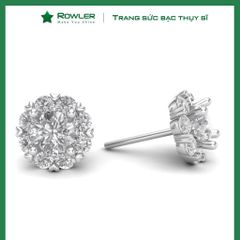 Bông tai bạc 925 bông hoa đính đá Cubic Zirconia 5A ROWLER EA000630