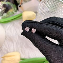 Bông tai bạc 925 4 chấu đính đá Cubic Zirconia 6.0ly ROWLER EA000926