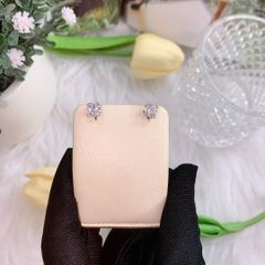 Bông tai bạc 925 4 chấu đính đá Cubic Zirconia 6.0ly ROWLER EA000926