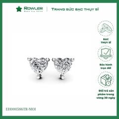 Bông tai bạc nữ Thụy Sĩ đính đá Moissanite trái tim 5ly ROWLER EH000586TR-MOI