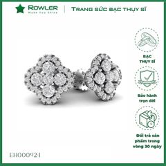 Bông tai bạc Thụy Sĩ Look Like Big đính đá Moissanite  - ROWLER