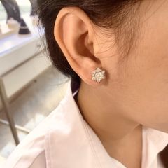 Bông tai nữ bạc Thụy Sĩ Royal đính đá Moissanite ROWLER EH000932