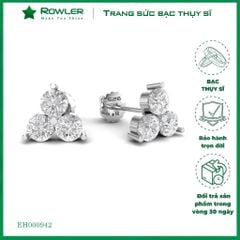 Bông tai bạc Thụy Sỹ Looklike Big đá Moissanite 4.0ly ROWLER EH000942