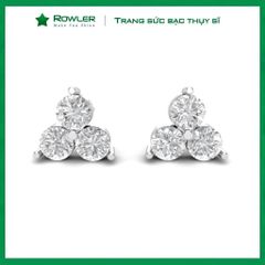 Bông tai bạc Thụy Sỹ Looklike Big đá Moissanite 4.0ly ROWLER EH000942