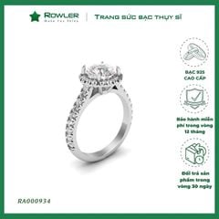 Nhẫn HALO bạc 925 đính đá Cubic Zirconia 5A 7.0ly ROWLER RA000934