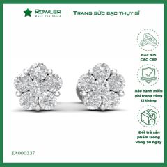 Bông tai nữ bạc 925 hoa mai đính đá Cubic Zirconia 5A ROWLER EA000337