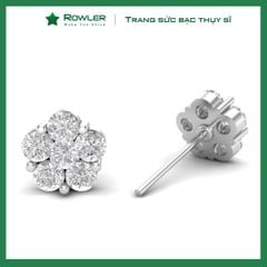 Bông tai nữ bạc 925 hoa mai đính đá Cubic Zirconia 5A ROWLER EA000337