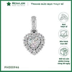 Mặt dây chuyền  bạc Thụy Sĩ đính full đá Moissanite tim 5.0ly _PH000946_ROWLER