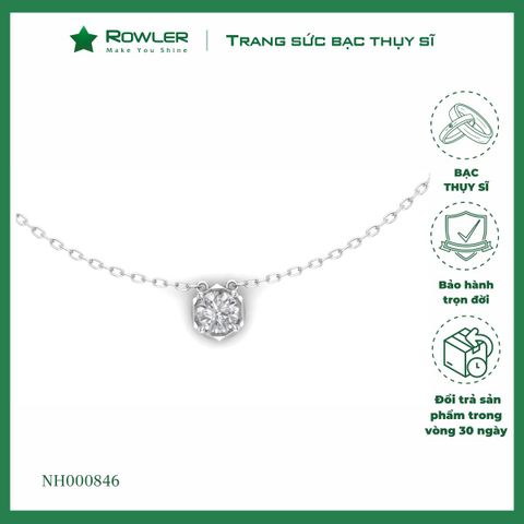 Dây cổ bạc Thụy Sĩ đính đá Moissanite 6.0ly -NH000846- ROWLER