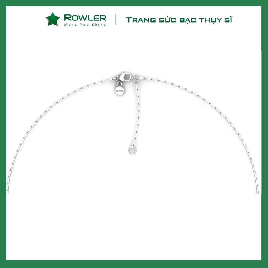 Dây chuyền bạc 925 mì khắc máy vuông ROWLER NA000705