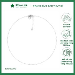 Dây chuyền bạc 925 mì khắc máy vuông ROWLER NA000705