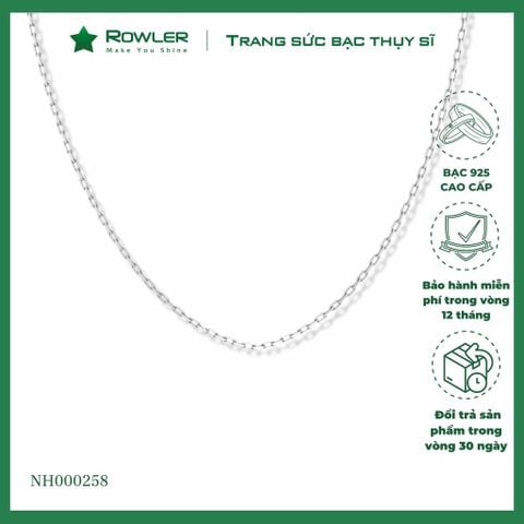 Dây chuyền nữ bạc 925 mắc xích chữ nhật size vừa ROWLER NH000258