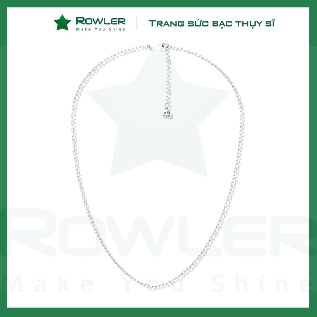 Dây chuyền nữ bạc 925 mắc xích chữ nhật size vừa ROWLER NH000258